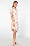 Women's Men's Collar Nightgown 3607/Powder - 2