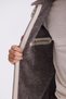 Beige Comfort Fit Fur Collar Front Zipper Genuine Leather Detailed Coat - 3