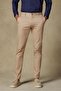 Chino Twill Cotton Blend Slim Fit Beige Men's Straight Trousers