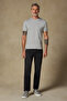 Easy Penye Pamuklu Comfort Fit Açık Gri Bisiklet Yaka Erkek Düz T-Shirt - 4