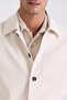 Cream Slim Fit Baby Collar Seasonal Coat - 3