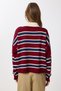Polo Neck Striped Knitwear Sweater Lmw0024 Bordo Laci̇vert - 4