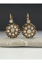 Mardin's Floral Earrings with White Crystal Stones - 3
