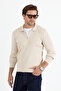 Men's Regular Fit Selani̇k Knit Collar Zipper Knitwear Sweater
