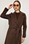 Reglan Sleeve Cape Detailed Self Patterned Limited Edition Coat Brown 3141 - 3