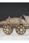 Mardin's Floral Earrings with White Crystal Stones