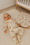Corded Fabric (3 Pieces) Teddy Bear Pattern Swaddled Baby Set - 3