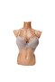 C Cup Wired Sponge Hollow Cross Strip Salmon Bra - 2