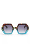 Emma Big Hexagonal Sunglasses Havana Blue Ok015-Hb - 4