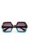 Emma Big Hexagonal Sunglasses Havana Blue Ok015-Hb - 2