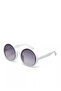 Monica Unisex Large Round Sunglasses White Ok014-Ow