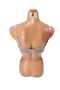 C Cup Wired Sponge Hollow Cross Strip Salmon Bra - 3