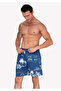Blue Palm Tree Relaxed Fit Short Sleeve Loose Lapel Collar Summer Shirt Shorts Set - 6
