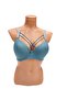 C Cup Wired Sponge Hollow Cross Strap Blue Bra - 2