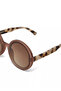 Monica Unisex Large Round Sunglasses Havana Pink Ok014-Ph - 3
