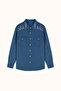 Shirt with Embroidery on the Shoulder and Denim Effect
