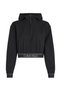 Women / Girls Brand Logo Hooded Stylish Looking Half Zipper Suitable for Daily Use