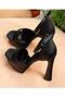 Women's 13 cm Platform Black Platform Shoes - 4