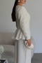 Ecru White Ruffle Detailed Jacket and Midi Skirt Set Premium Tweed Suit - 8