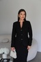 Black Ruffle Detailed Jacket and Midi Skirt Bottom Top Premium Tweed Suit
