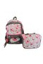 Kids Flamingo Themed 2-Compartment Elementary School Bag Set of 2 – with Lunch Bag