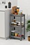 3-Tier Peggy Wheeled Bathroom Kitchen Shelf Organizer Unit Shampoo Holder Towel Rack Cabinet Gray - 4