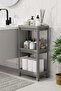 3-Tier Peggy Wheeled Bathroom Kitchen Shelf Organizer Unit Shampoo Holder Towel Rack Cabinet Gray - 2