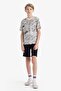 100% Cotton Crew Neck Patterned Short Sleeve T-Shirt Boy's F3770A825Au - 2