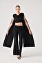 Finley Set with Shawl Detail Blouse and Spanish Pants Black - 3