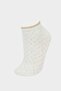Women's Glittery 5-Piece Cotton Booties Socks F5625Axns - 5
