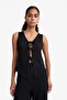 Slim Fit Narrow Cut V-Neck Front Tie Wrinkle Textured Sleeveless Blouse F7992Ax25Au - 3