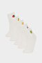 Women's Comfortable Elastic 5-Piece Cotton Booties Socks F5624Axns