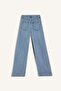 Wide Leg Ripped Detailed High Waist Long Jean Washed Trousers E9111Ax25Au - 8