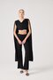 Finley Set with Shawl Detail Blouse and Spanish Pants Black