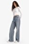 100% Cotton Straight Wide High Waist Jean Trousers E9126Ax25Au - 3