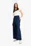 Short Wide Leg High Waist Crop Fit Crop Jean Pants E7765Ax25Au - 2
