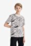 100% Cotton Crew Neck Patterned Short Sleeve T-Shirt Boy's F3770A825Au - 4