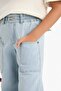 Paperbag Cargo Wide Leg Jean Trousers Girls E5883A825Au - 6