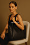Black Women's Shoulder Bag – Large Size Leather Tote Bag |   Daily Use
