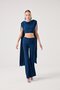 Finley Set with Shawl Detail Blouse and Spanish Pants Blue - 5