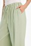 Wide Leg Double Pockets Elastic Waist Standard Length Linen Blend Trousers E1981Ax25Sm - 5