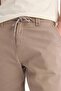 100% Cotton Regular Fit Straight Leg Gabardine Bermuda Shorts C5397Ax24Sm - 4