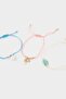 Women's 3-Piece Pearl Detailed Gold String Bracelet F4026Axns - 2