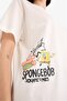 Spongebob Oversized Wide Fit Back Printed Short Sleeve T-Shirt E9848Ax25Au - 7