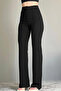 Women's Black High Waist Flared Palazzo Trousers 3021