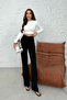 Women's Black High Waist Flared Palazzo Trousers 3021 - 6