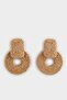 Women's Straw Detailed Earrings F0826Axns