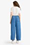 100% Cotton Culotte Short Leg Ankle Length Jeans with Elastic Waist E3041Ax25Sm - 6