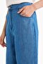 100% Cotton Culotte Short Leg Ankle Length Jeans with Elastic Waist E3041Ax25Sm - 5