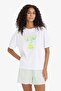 Pajama Set Regular Fit Printed Short Sleeve Top Shorts F5579Ax25Sm - 3